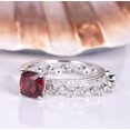 thumbnail image 4 of HeartsAndYou 2ct Natural Red Garnet Bridal Set Women Engagement Ring 14k SOLID White Gold, 4 of 9
