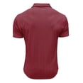 thumbnail image 3 of Mens Textured Jacquard Polo Shirt Super Stretch Short Sleeve Polo Shirts for Men Wine, 3 of 6