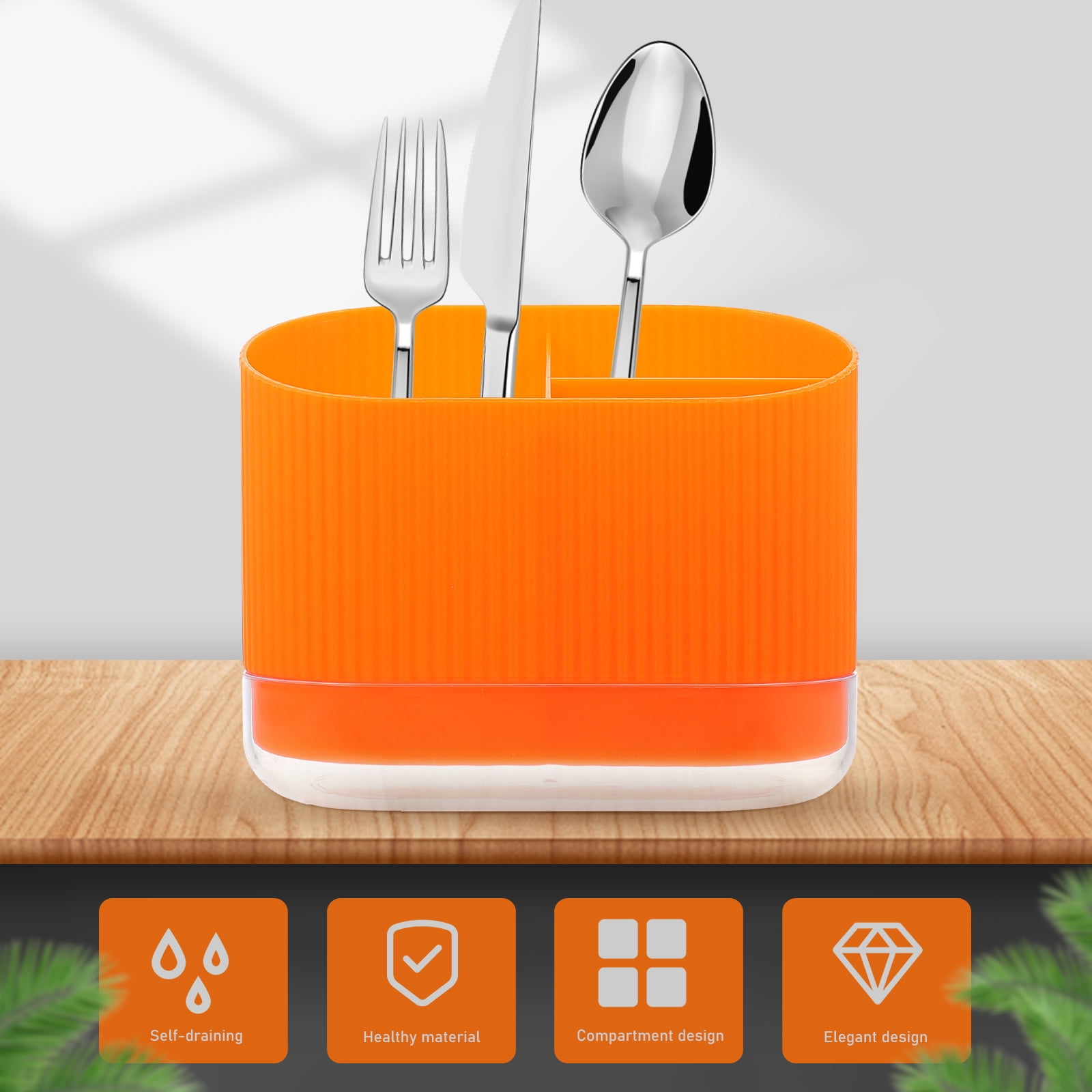 Bbanquetan Kitchen Utensil Holder Desktop Chopstick Holder Plastic Cutlery Holder Plastic Spoon Holder