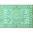 thumbnail image 1 of Ahgly Company Machine Washable Indoor Rectangle Medallion Turquoise Blue Traditional Area Rugs, 2' x 4', 1 of 4