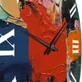 thumbnail image 5 of Designart "Cubist Fusion Red Blue Harmony" Cubism Oversized Wall Clock, 5 of 5