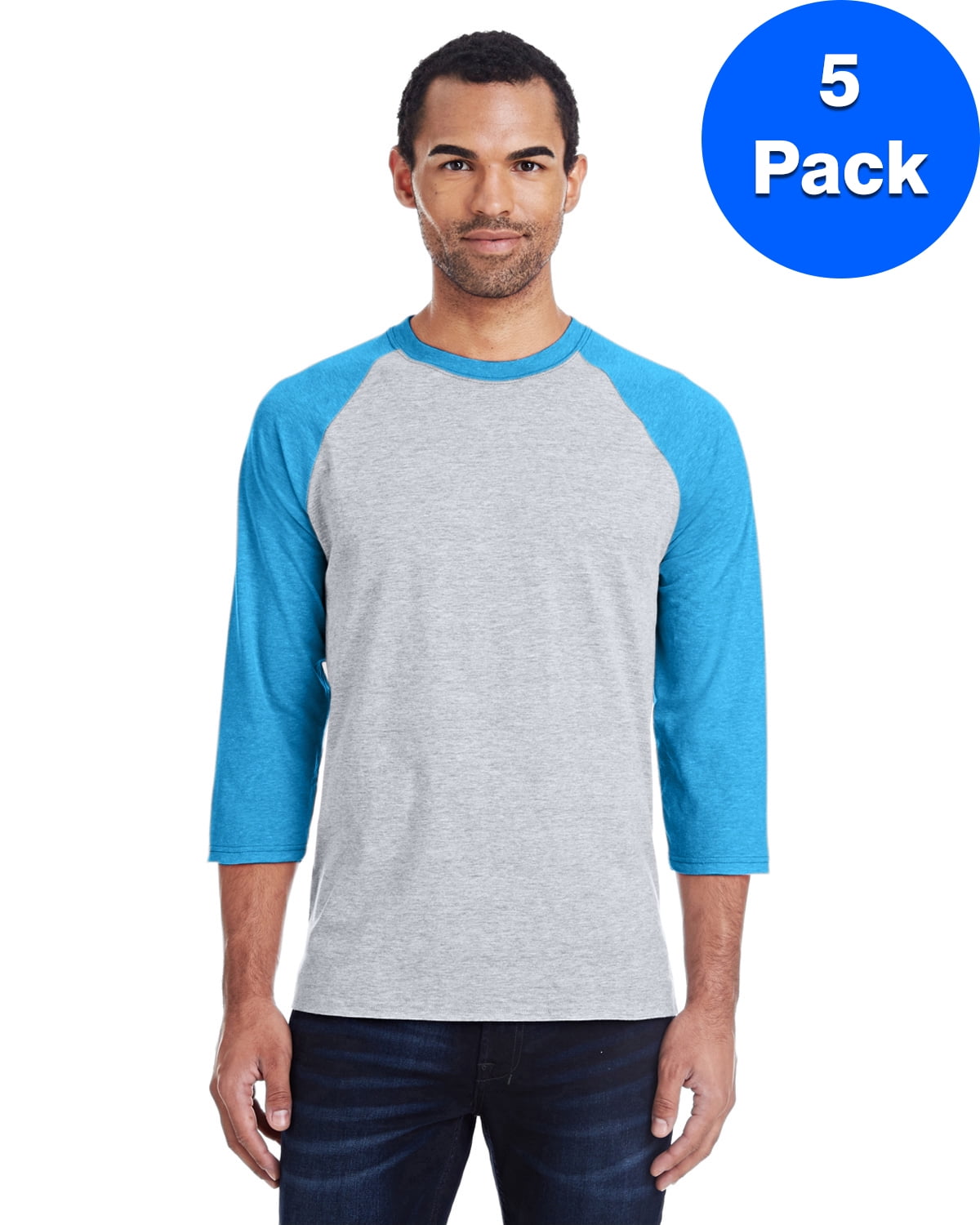 Mens XTemp 3/4 Sleeve Baseball Tee 42BA (5 PACK)