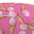 thumbnail image 2 of Ice Cream Pouf, Summer Desserts in Pinkish Tones Waffle Cones Joy Strawberry Delicious, Decorative Soft Foot Rest with Removable Cover Living Room and Bedroom, Pink and Pale Brown, by Ambesonne, 2 of 3