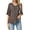 Beige, variant on Women's Dressy Casual V Neck T Shirts Loose Summer 3/4 Sleeve Puff Tops Ruffle Tunic Blouses