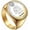 Gold Aquarius, variant on Unisex Stainless Steel Dome Solid Plain 12 Constellation Horoscope Zodiac Signet Ring