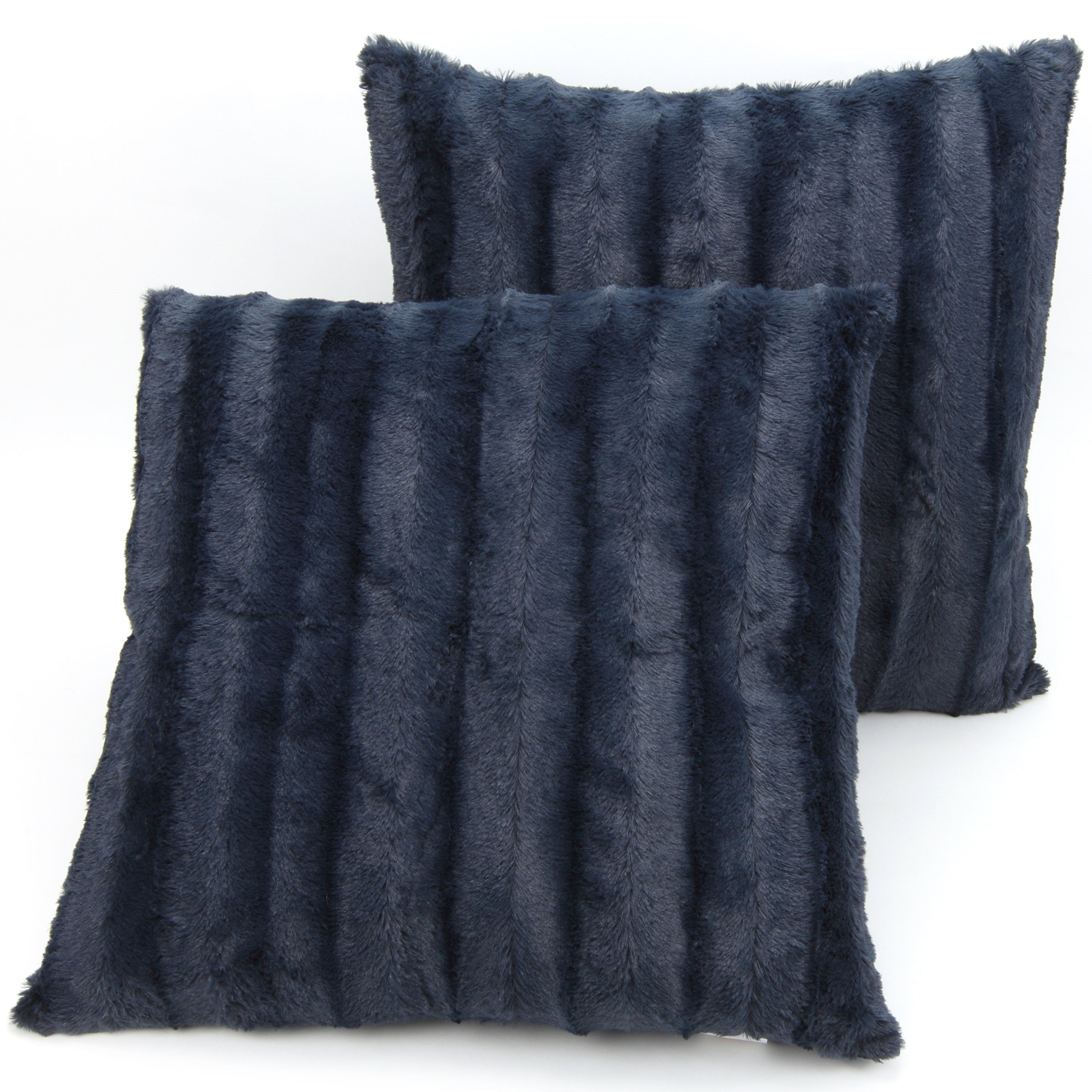 Cheer Collection Decorative Faux Fur Throw Pillows 24" x 24", Set of 2