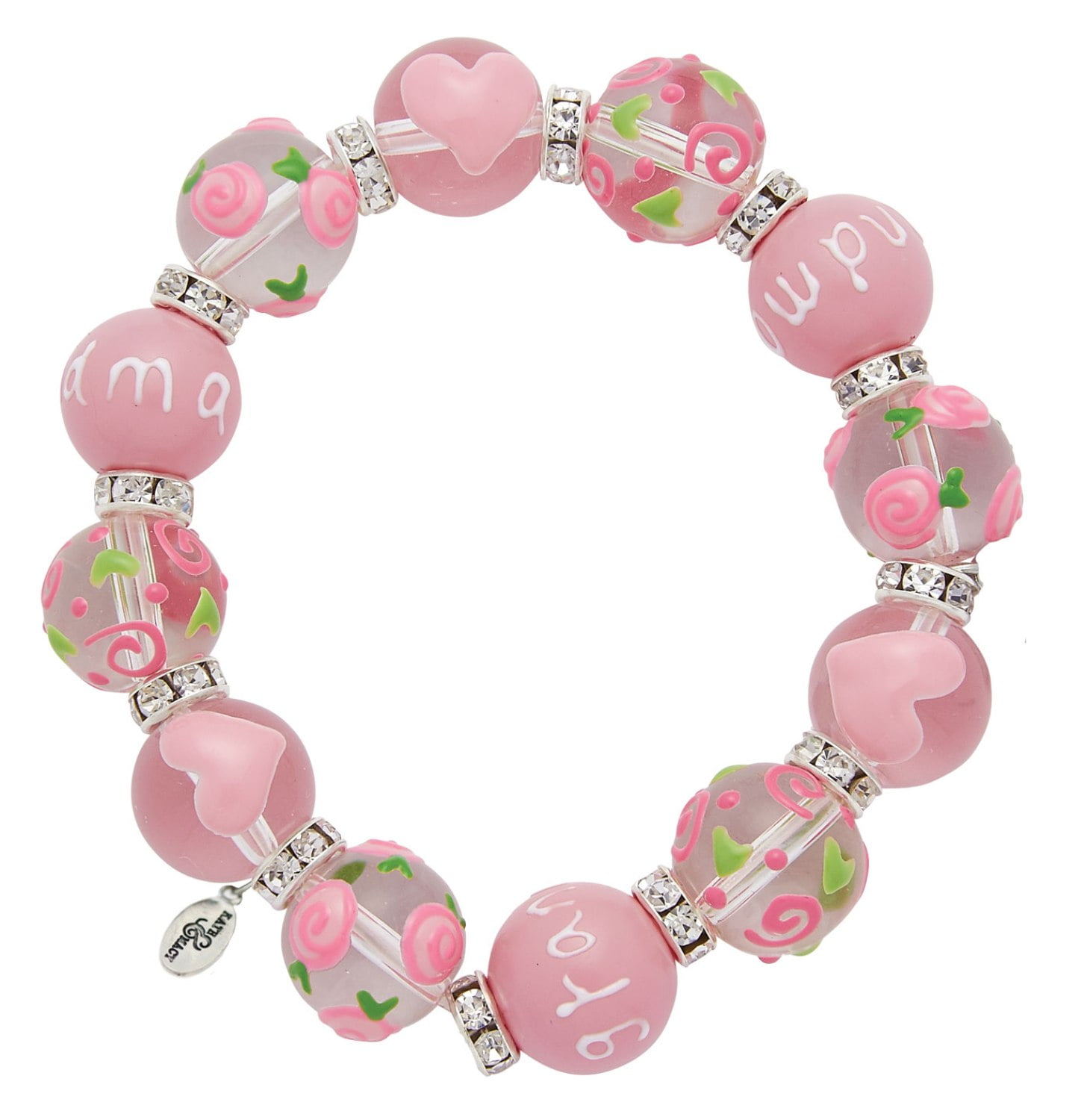 Clementine Design Grandmas Heart Rhinestone Glass Beaded Kate and