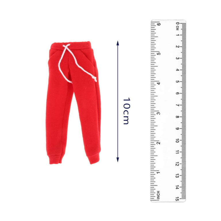 1/12 Scale Action Figures Clothes Male and Female Doll Sportswear Costume  Red Pants 