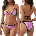 thumbnail image 6 of Ratiio Fun Rainbow Pattern Women's Two Piece Bikini Swimsuit - Adjustable Tie Bikini Set Sexy & Comfortable Beach Swimwear, 6 of 7