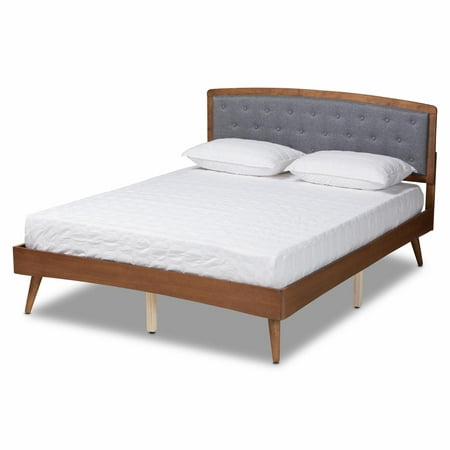 UPC 193271187904 product image for Baxton Studio Ratana Grey and Walnut Brown Finished Wood Full Size Platform Bed | upcitemdb.com