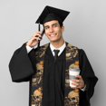thumbnail image 5 of Zufioo Grim Coffee Skull Print Graduation Shawl Ribbon, Graduation Ribbon for Male and Female Graduates-Sharp Corner, 5 of 7