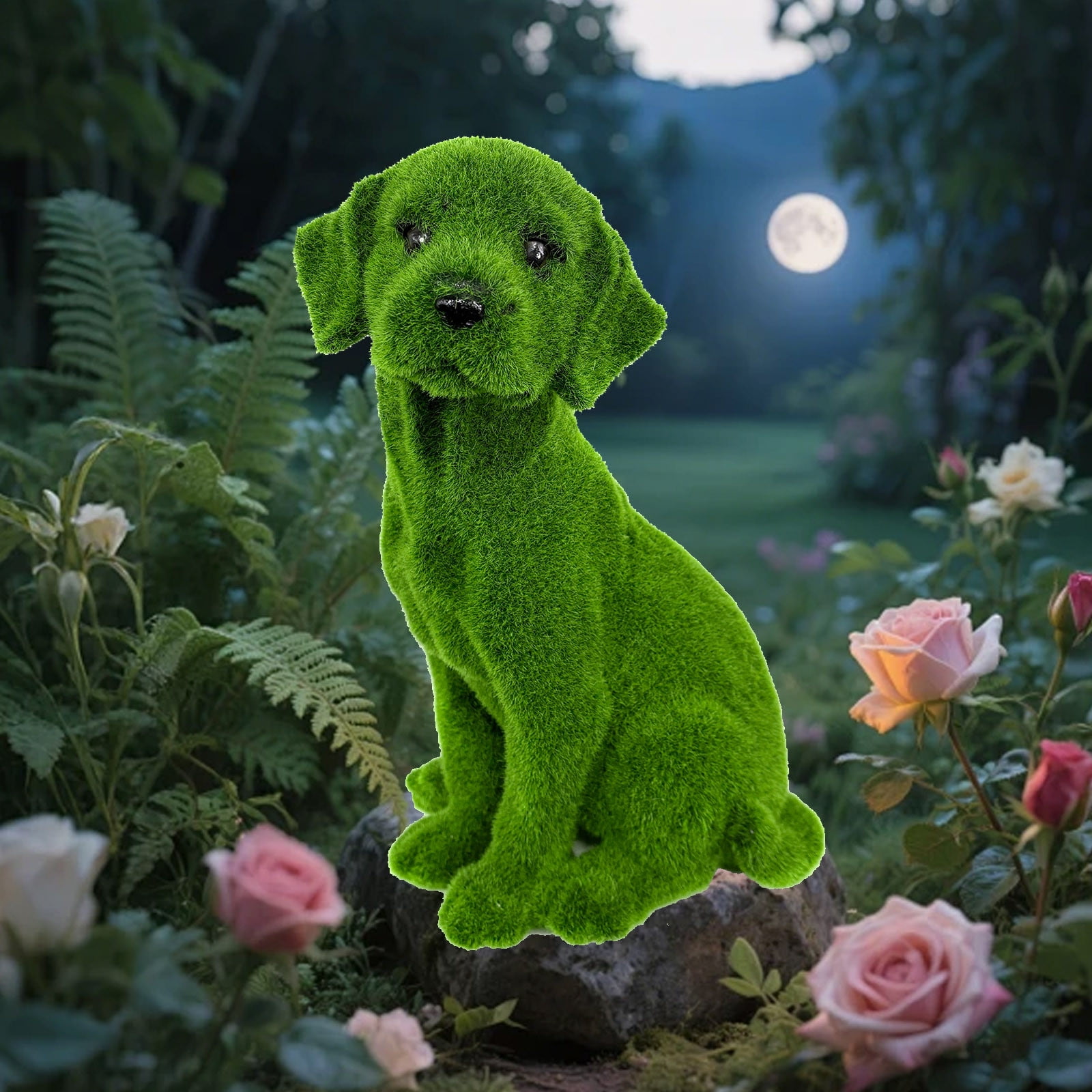 YIMWNYI Simulated Animals Sculpture for Garden Entrance, Resin Crafts Decor, Whimsical Dog Statue, Unique Home Accents, Perfect for Indoor Outdoor Decoration, Gift Idea for Friends and Family