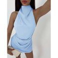 thumbnail image 4 of Minimalist Backless Tie-Up Pleated Mini Dress For Women, 4 of 10