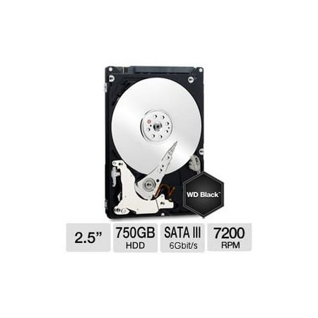 WD Black 750 GB Mobile Hard Drive - 2.5", Sata 6 Gb/s, 7200RPM, OEM Package - WD7500BPKX