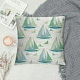 thumbnail image 2 of Wuche  Nautical Throw Pillow Cushion Cover, Sailing Boats on The Ocean Surfing Coastal Theme Marine Life Colorful Maritime, Decorative Square Accent Pillow Case,Teal Green, 2 of 5