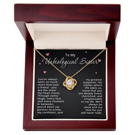 To My Unbiological Sister Necklace for Women Best Friend Gifts for Christmas Bestie Birthday Step Sister Gift for Her Bonus Sister Friendship BFF Sister-in-Law Gift