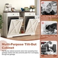 thumbnail image 5 of ANPOO Farmhouse Double Tilt-Out Trash Cabinet with Charging Station, 2×10 Gallon Hidden Storage, Drawers & Adjustable Shelves for Kitchen & Dining Room, 5 of 7