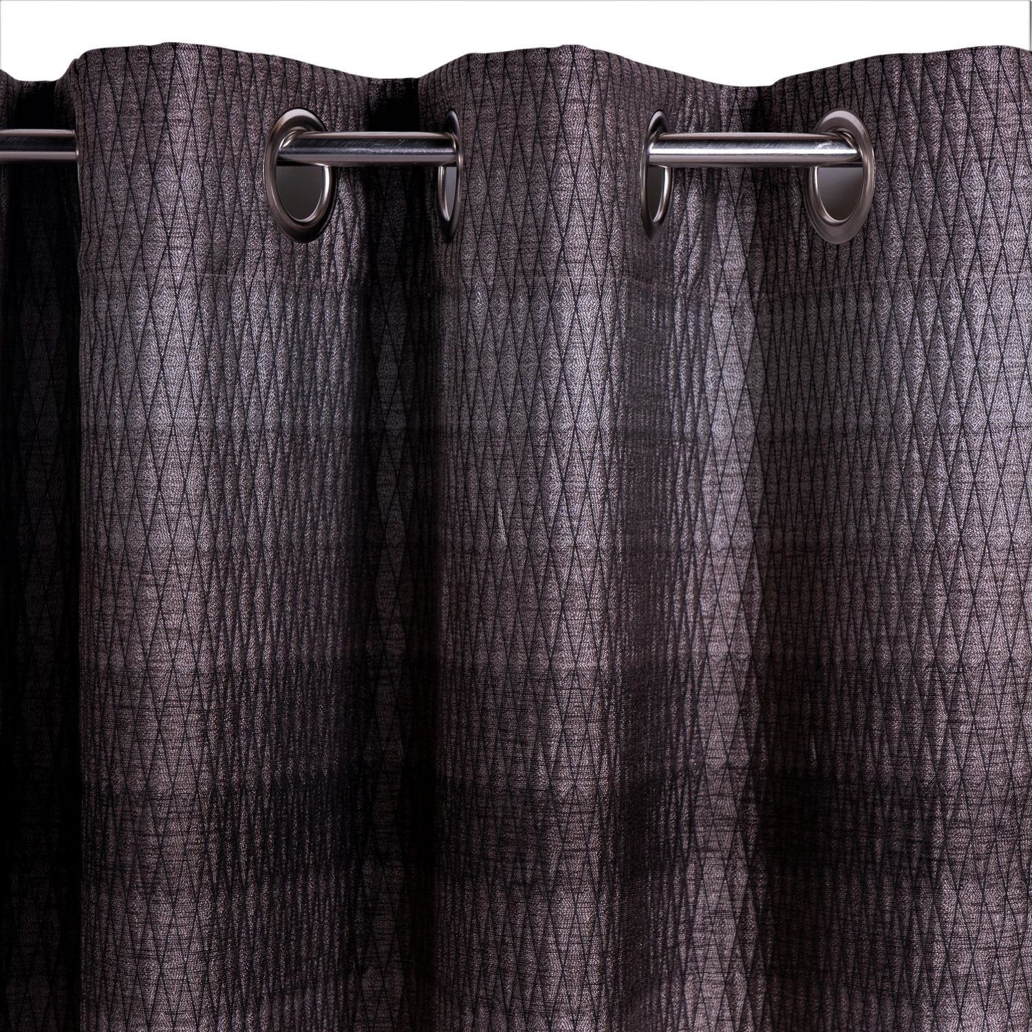 Mode Caricia Bree rideau à œillets géométrique jacquard à rayures ombrées, 54 x 95, brun / beige
