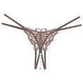 thumbnail image 1 of Gibobby Ropa interior hipster para mujer Tanga masaje con perlas corte abierto para mujer（Caqui，Talla única), 1 of 3