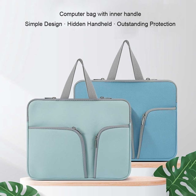 pitrice Housse d'Ordinateur Portable Étanche Sacoche Portable Pochette Protectrice Réutilisable Compartiments de Rangement pour Affaires Bleu 13 Pouces