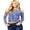 Denim Blue, variant on Women's Juniors Long Sleeve Lacey Crop Top (M, Mustard)
