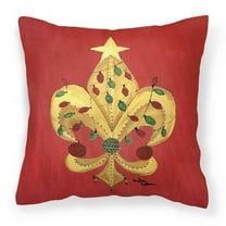 Christmas Fleur de lis Tree with lights Fabric Decorative Pillow