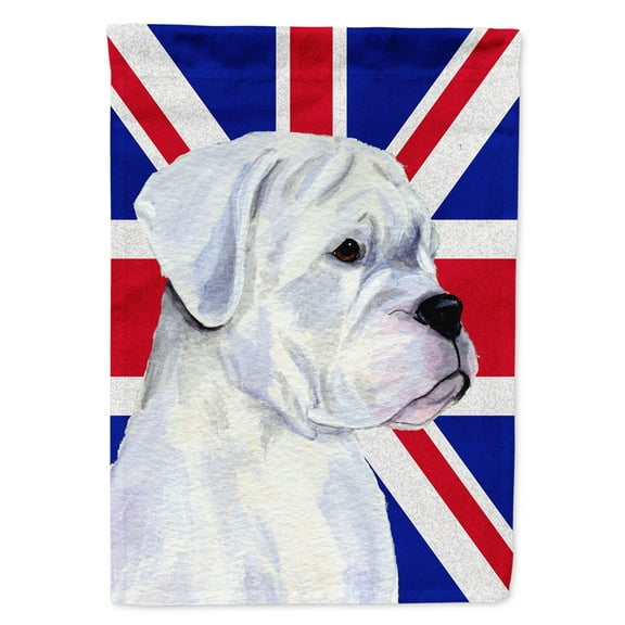 Carolines Treasures SS4951GF Boxer with English Union Jack British Flag Garden Flag Garden Size multicolor