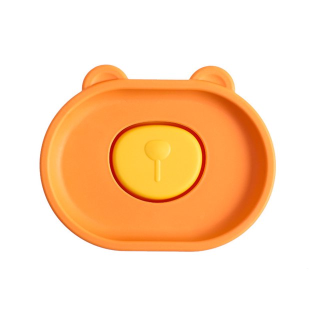 Cartoon Bear Soap Box Double-Layer Draining Soap Storage Holder for Bathroom