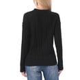 thumbnail image 3 of INSPIRE CHIC Cable Knit Sweater for Women's Round Neck Drop-Shoulder Long Sleeve Casual Fall Winter Sweater XS Black, 3 of 6