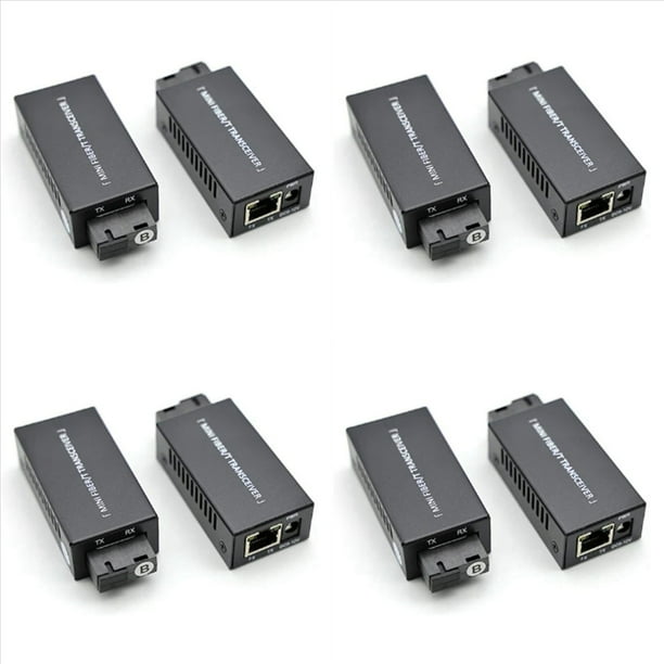 4 Par Gigabit 100/1000M A/B SC Ethernet Conmutador de Fibra Convertidor de Medios Rj45 Transceptor Óptico 20KM Conmutador de Fibra