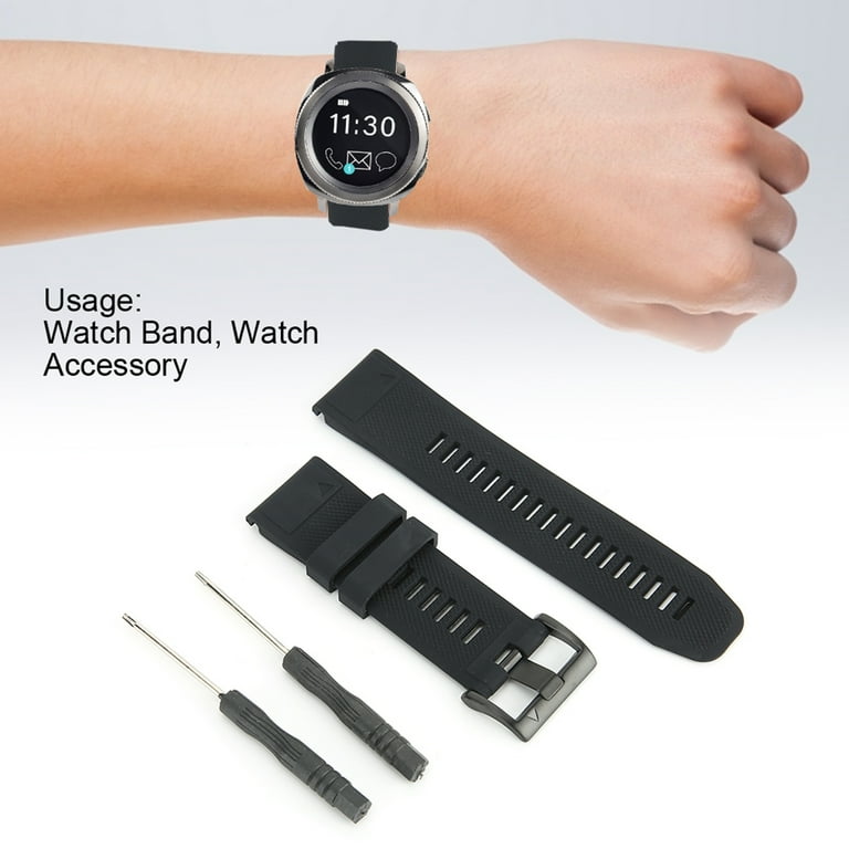 Garmin fenix 5Xplus Watch Strap 26mm Silicone Pin Buckle Waterproof Watch Band for Outdoor Enthusiasts Black Color Durable and Comfortable Fit Walmart