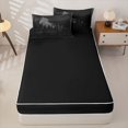 thumbnail image 4 of Erosebridal Rustic Timber Wolf Zipper Twin Comforter Sets with Fitted Sheet and 2 Pillowcases,Coniferous Forest Zipper Bedding Set,Black Grey,Black Reversible, 4 of 6