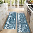 thumbnail image 4 of Kitchen Rugs Sets Of 2,Blue Geometric Triangle Arrow Pattern Anti Fatigue Kitchen Mat Rugs Non Slip Washable,Decorative Kitchen Floor Mats for Kitchen,Sink,Laundry,17"X47", 4 of 5
