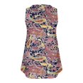 thumbnail image 5 of up to 60% off Gifts Usmixi Womens Tank Tops Fashion Button up Pleated Henley Shirts Plus Size Lightweight Belly Tunic Vest Summer Trendy Floral Print V-Neck Sleeveless Shirts Blouse Wine XXXXXL, 5 of 5