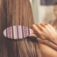 thumbnail image 3 of Red Christmas Folk Pattern Hair Brush,Girls Detangling Hair Brush,Glide Through Tangles with Ease for Wet & Dry Hair,8.8"X2.8", 3 of 7