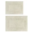 thumbnail image 2 of Ivory 2 Piece Solid Border Plush Soft Cozy Cotton Bath Mat Set, 2 of 4