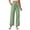 Green, variant on Women Solid Comfortable Loose Elastic Waist Drawstring Soft Casual Full Length Pants