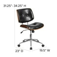 thumbnail image 6 of Flash Furniture Miriam Low Back Black LeatherSoft Ergonomic Wood Swivel Task Office Chair, 6 of 12