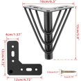 thumbnail image 3 of Lot de 4 pieds de meuble en métal 15 cm, pieds de plaque supérieure triangulaires, pieds de meubles de rechange robustes, pied de support pour canapé, lit, chaise, armoire, tiroir, table (noir), 3 of 5