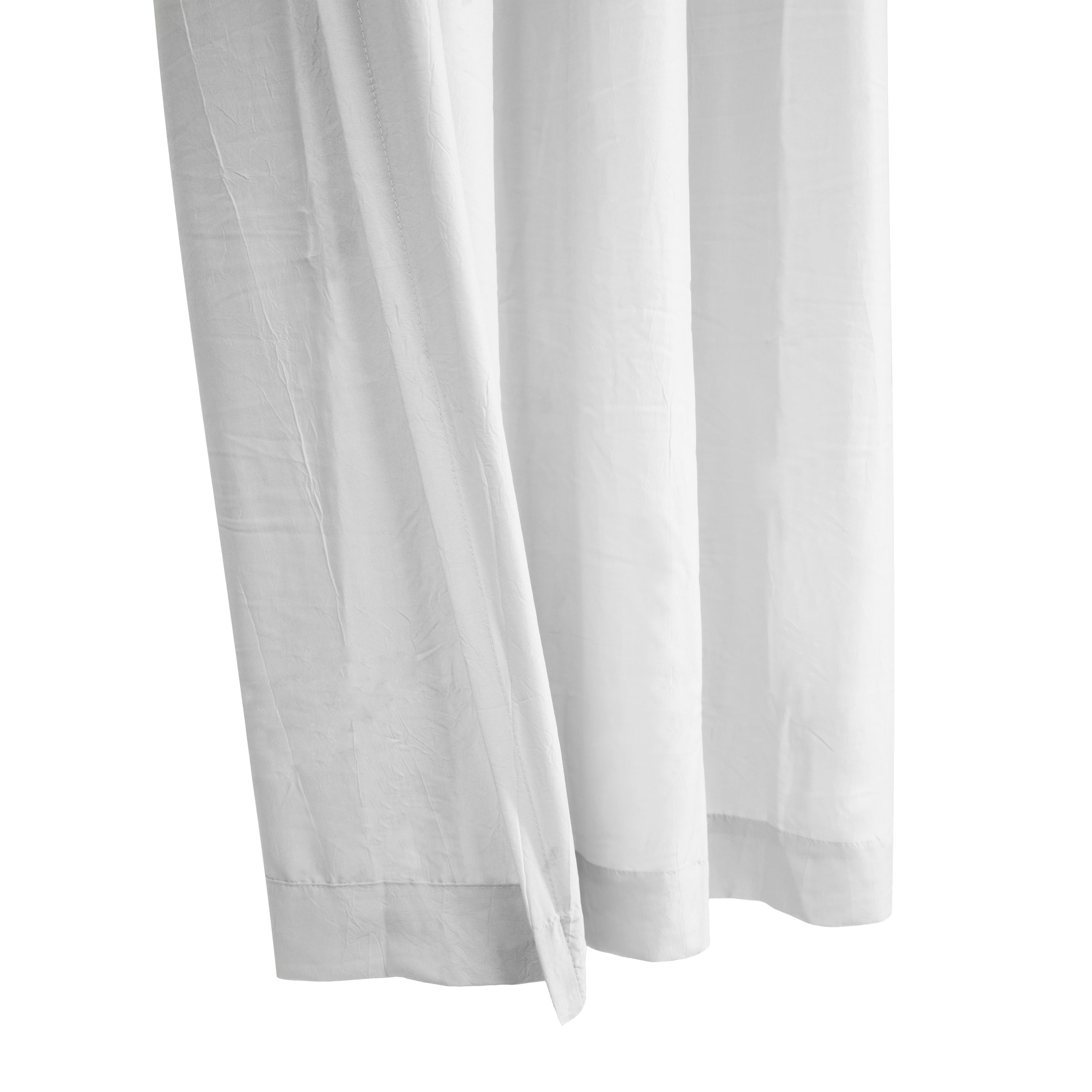 Hannah Crinkle Textured Microfiber Curtain Panel 52" x 63" in White