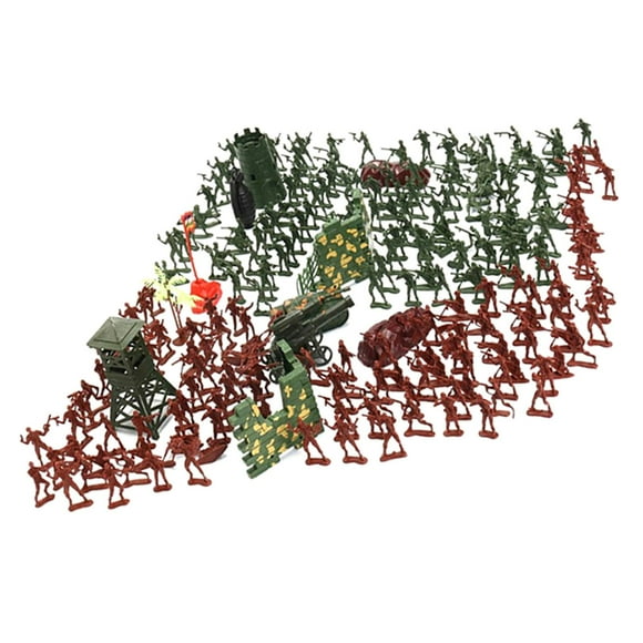 lionlar 238 Pieces Army Men Playset 4cm Soldier Action Figures with Lookout Tower Flags