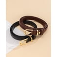thumbnail image 6 of Timarkment 2pcs Belts for Women Leather Womens Belts With Golden Buckle Black Coffee Women Belts for Jeans Dresses Woman Gift, 6 of 8