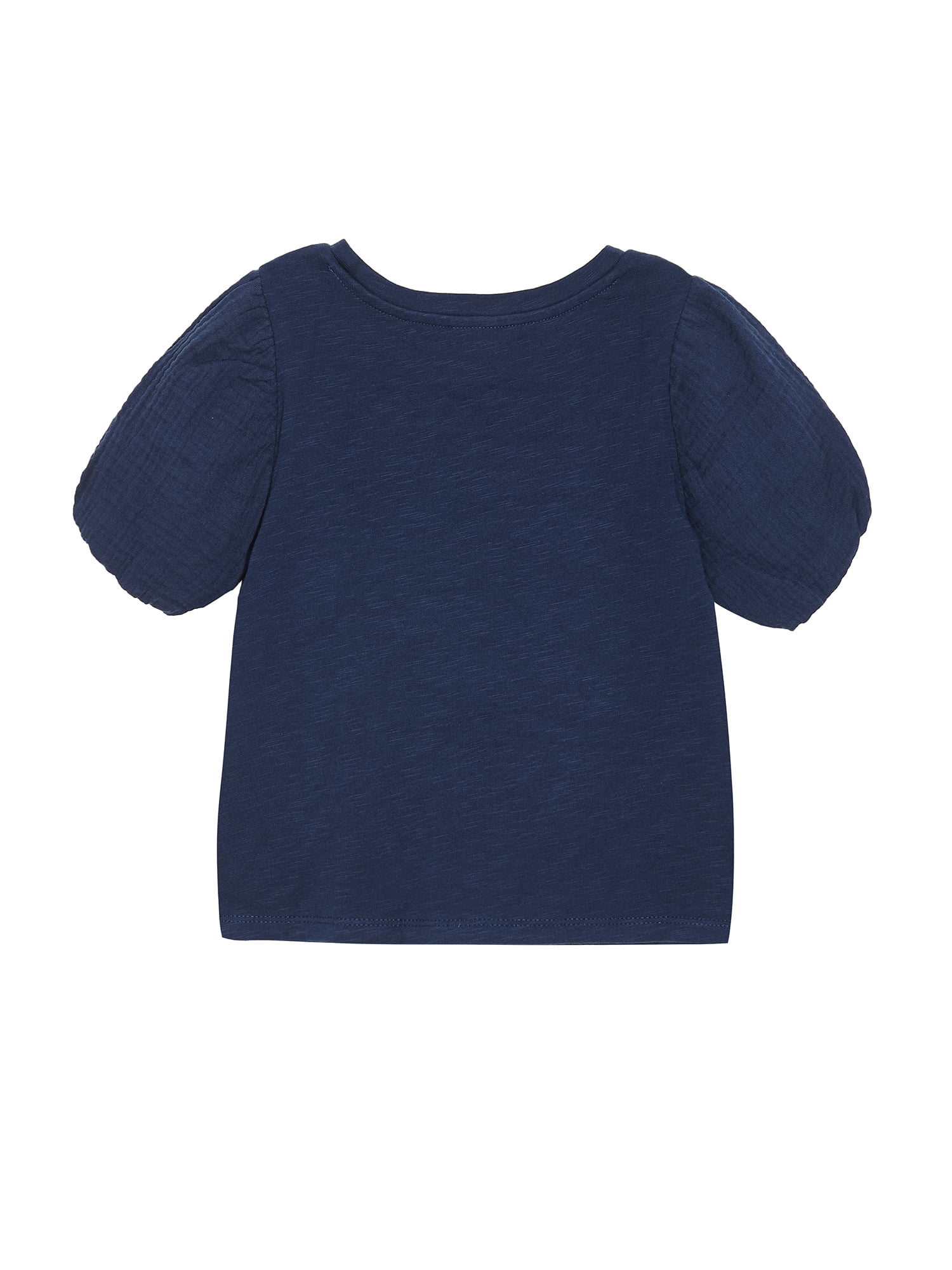 Wonder Nation Girls' Puff Sleeve Crochet Applique Top, Sizes 4-18 & Plus