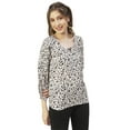 thumbnail image 2 of Moomaya Printed Balloon Sleeves Womens Top, Tie-Up Casual Summer Tunic Top, 2 of 9