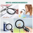 thumbnail image 4 of Illuminated Reading Magnifier: 10x illuminated magnifying glass with 18 LED lights and 3 lighting modes, 4 of 5