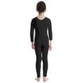 thumbnail image 4 of vastwit Kids Girls Long Sleeves Ballet Dance Leotard Bodysuit Full Body Gymnastic Athletic Unitard Dancewear Black 11-12, 4 of 7