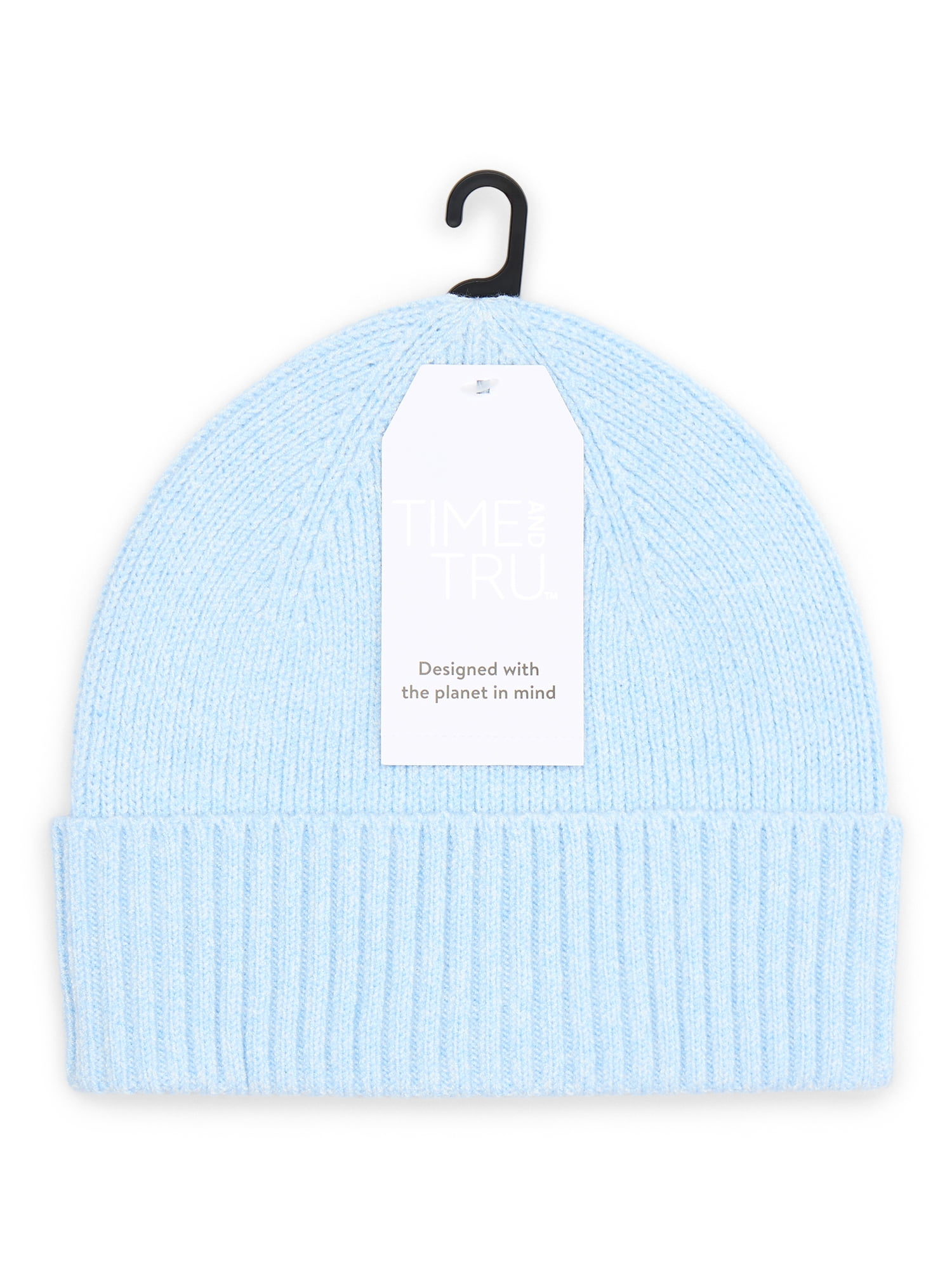 Time and Tru Women's Ribbed Beanie, Isla Blue