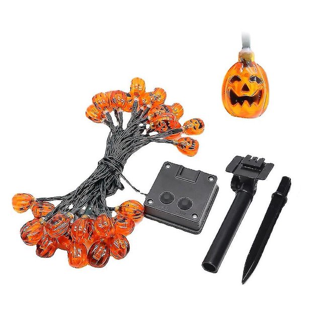 5.3 M 20 Led Calabaza Cadena Luces solares Luces de hilo impermeables Luces decorativas para fiesta al aire libre Decoración de Halloween, kaili Sencillez