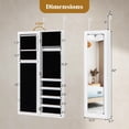 thumbnail image 2 of Mirrored Door & Wall Mounted Jewelry Cabinet Armoire Storage Organizer White For Daily Life, 2 of 11