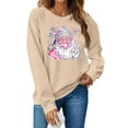 thumbnail image 3 of Women's Christmas Sweatshirts Fleece Xmas Holiday Tops Long Sleeve Shirts Crew Neck Pullover Sweater Blouses Light Warm Sweatshirt Fall Winter Outfits Y2K Clothes, 3 of 6